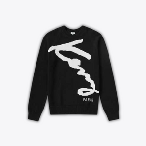 Kenzo Knit Logo Sweater - Black/White