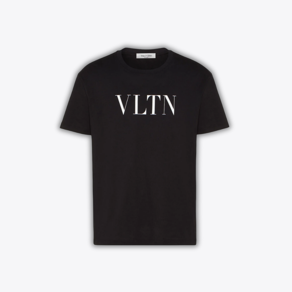 Valentino White Bold VLTN Print Logo T-Shirt - Black/White