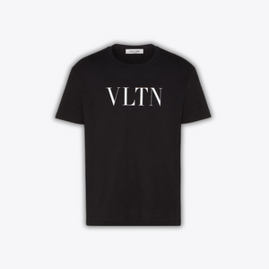 Valentino White Bold VLTN Print Logo T-Shirt - Black/White