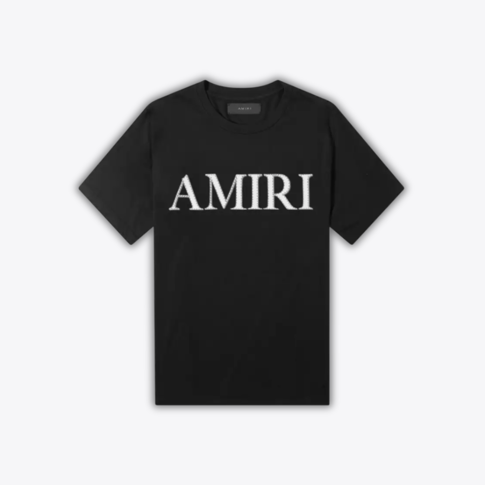 Amiri Logo Printed Crewneck T-Shirt - Black/Off-White