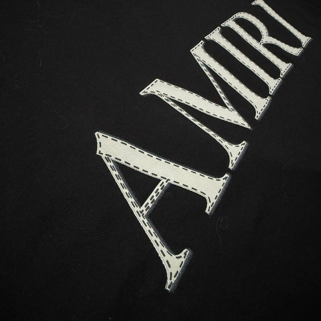 Amiri Logo Printed Crewneck T-Shirt - Black/Off-White