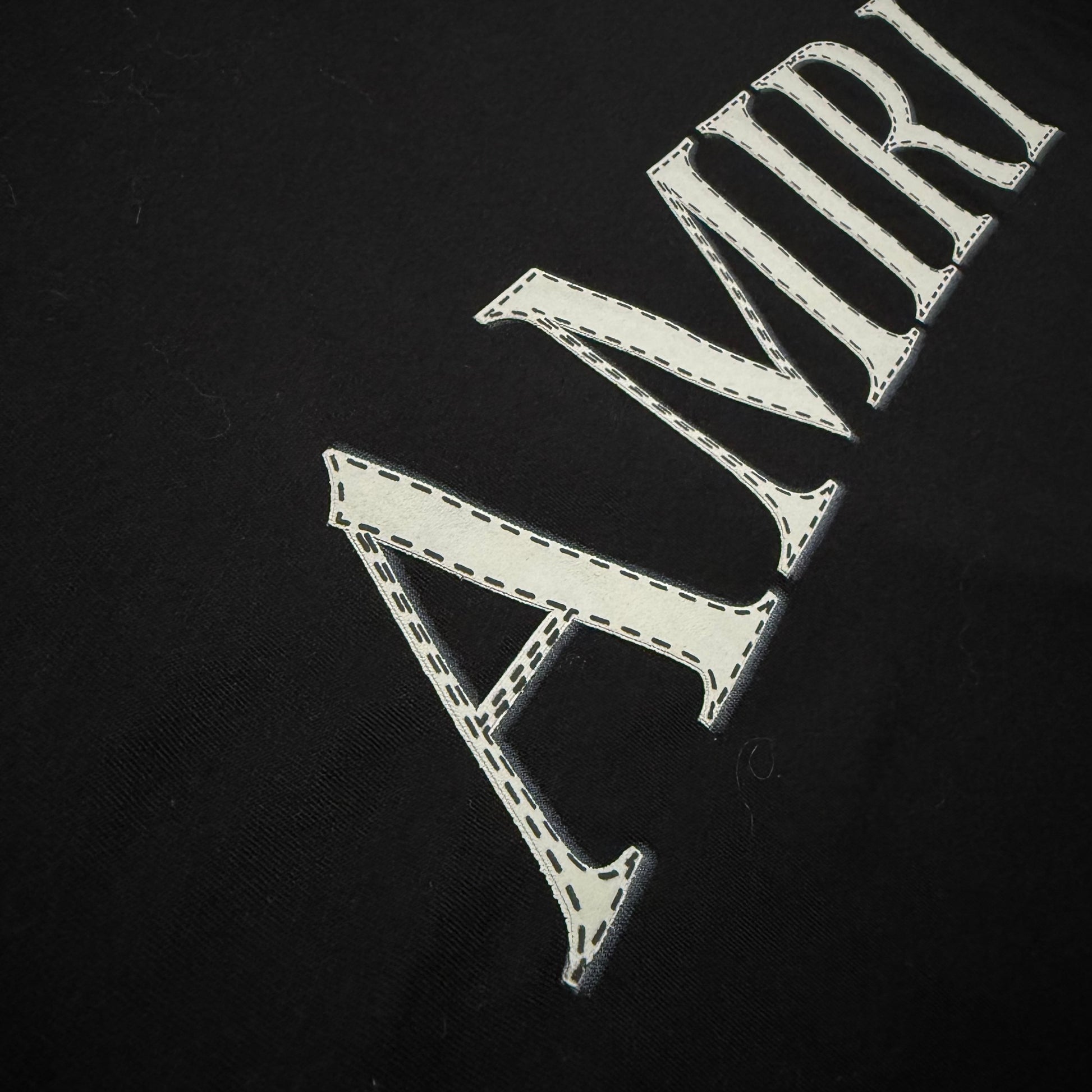 Amiri Logo Printed Crewneck T-Shirt - Black/Off-White