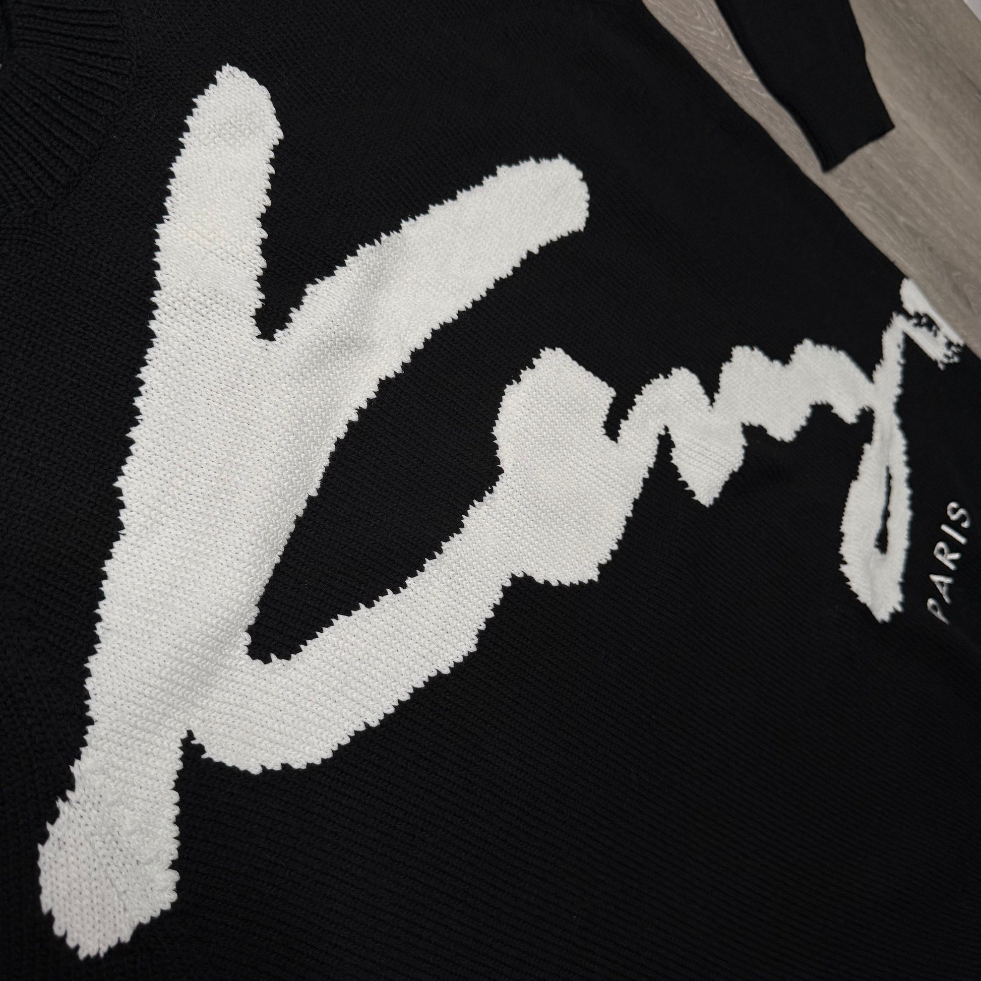 Kenzo Knit Logo Sweater - Black/White