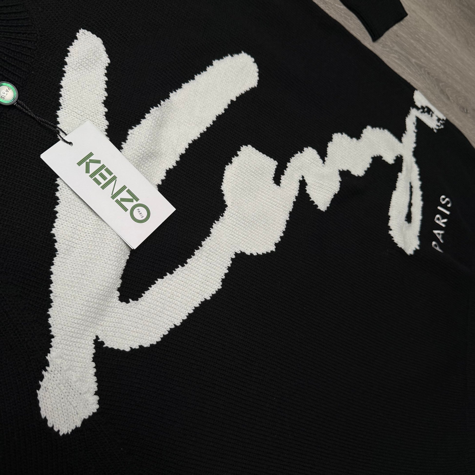 Kenzo Knit Logo Sweater - Black/White