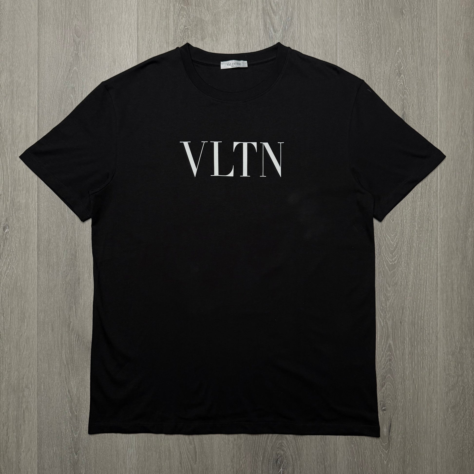Valentino White Bold VLTN Print Logo T-Shirt - Black/White